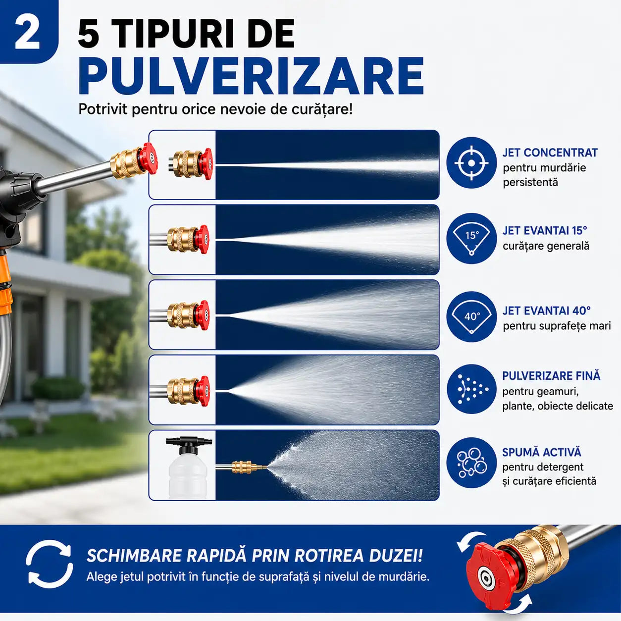 Curățenie Profesională La Tine Acasă – Aparat de Spălat cu Presiune Fără Fir, 60 Bar, 2 Acumulatori 48V