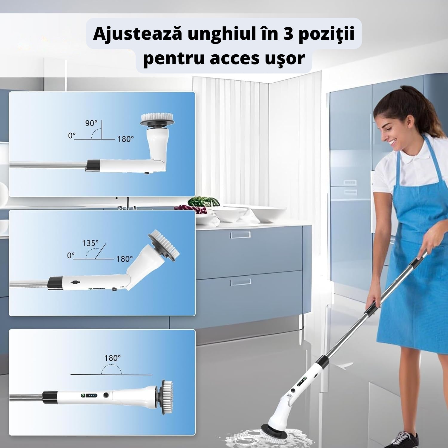 Perie Electrică Rotativă pentru Curățenie 9 în 1 - Rapid și eficient