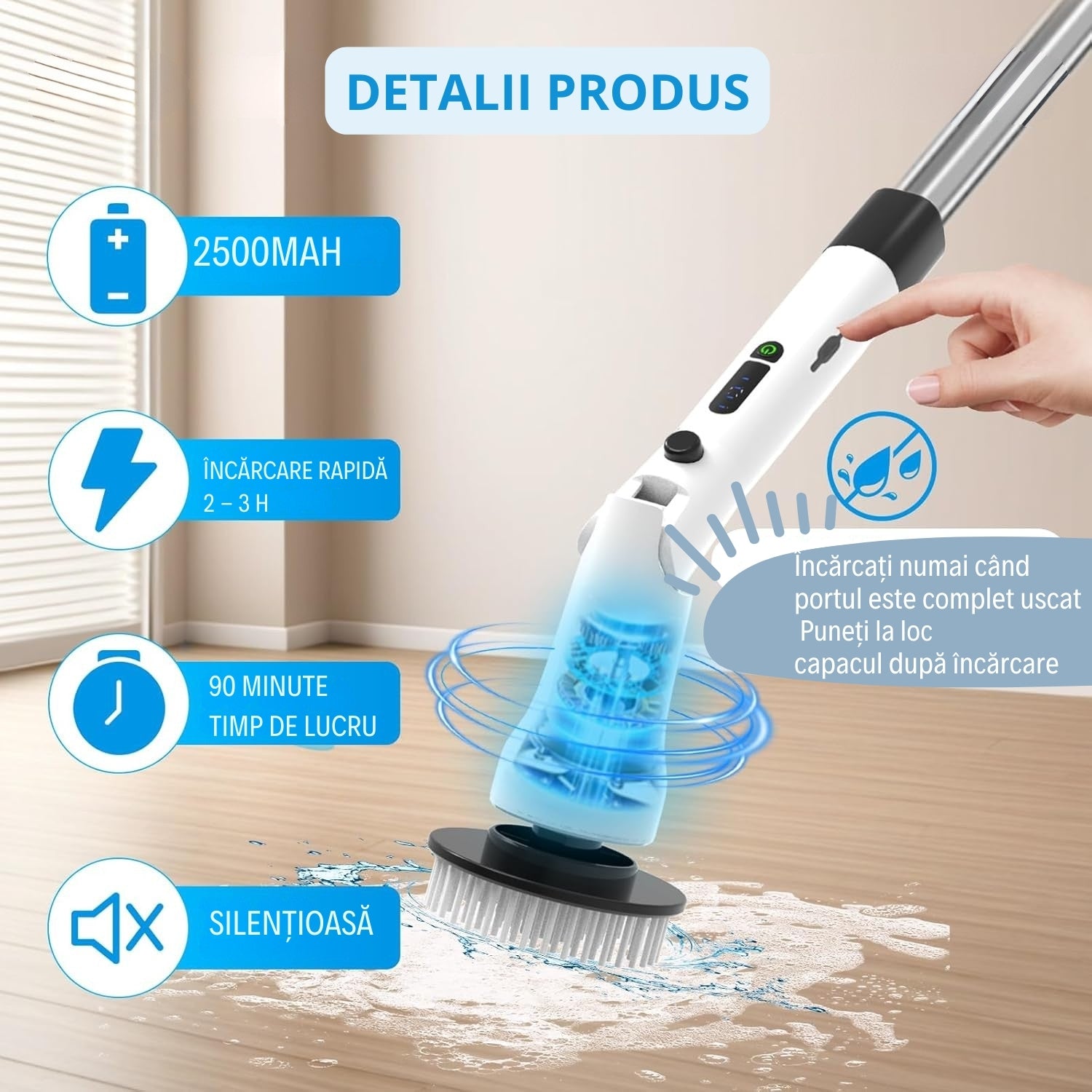 Perie Electrică Rotativă pentru Curățenie 9 în 1 - Rapid și eficient