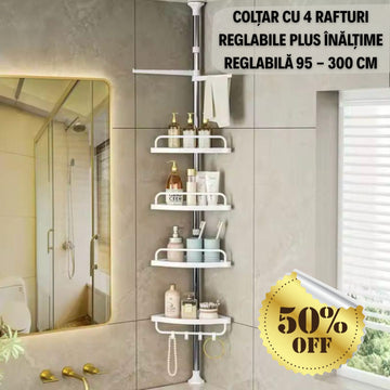COLȚAR CU 4 RAFTURI REGLABILE PLUS ÎNĂLȚIME REGLABILĂ 95 - 300 CM