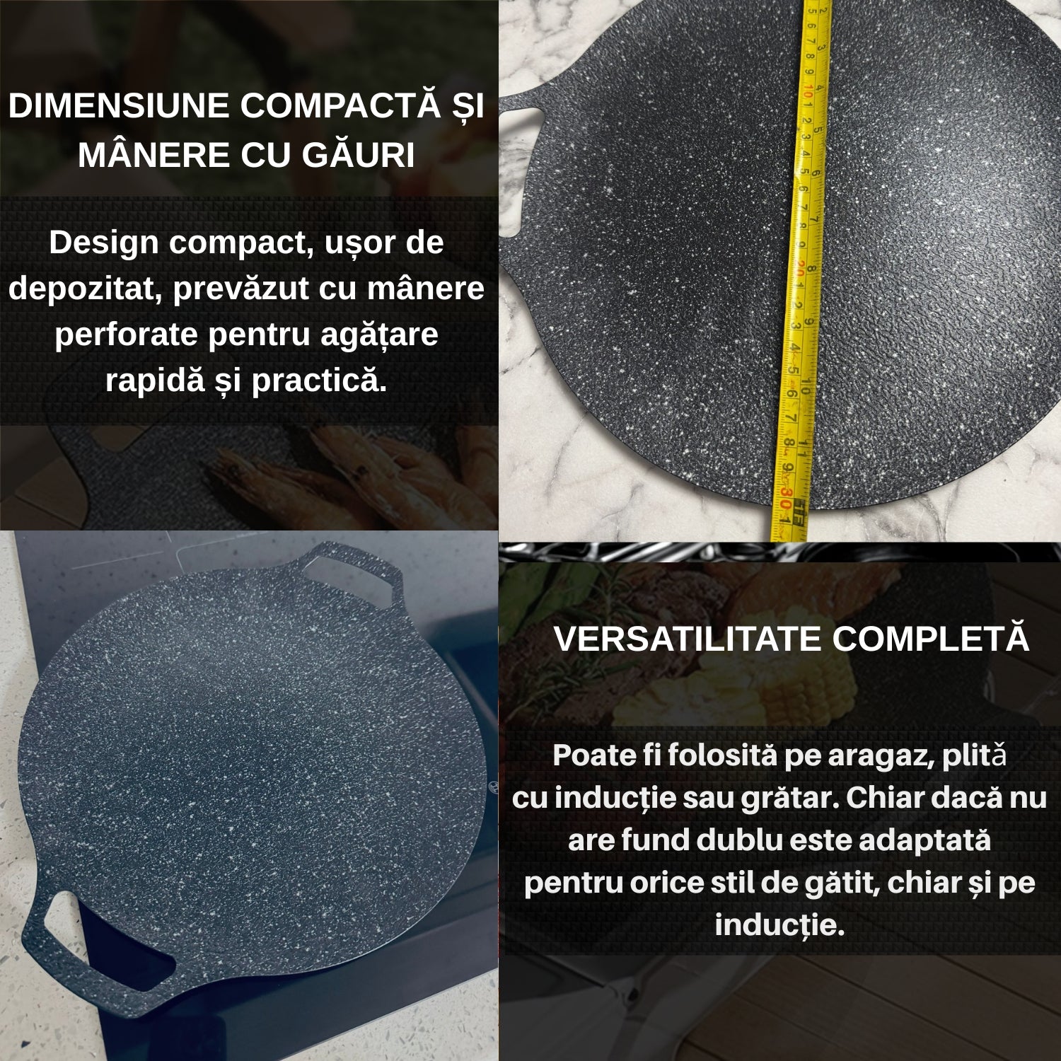 1 + 1 GRATIS!!! Plită în Stil Japonez Antiaderentă 30 CM - NU este o TABLĂ!