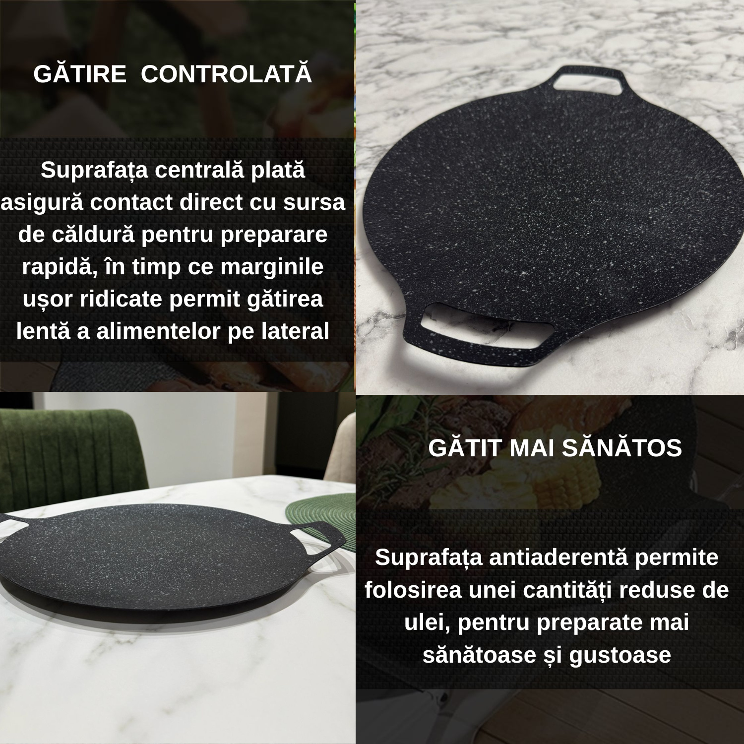 1 + 1 GRATIS!!! Plită în Stil Japonez Antiaderentă 30 CM - NU este o TABLĂ!