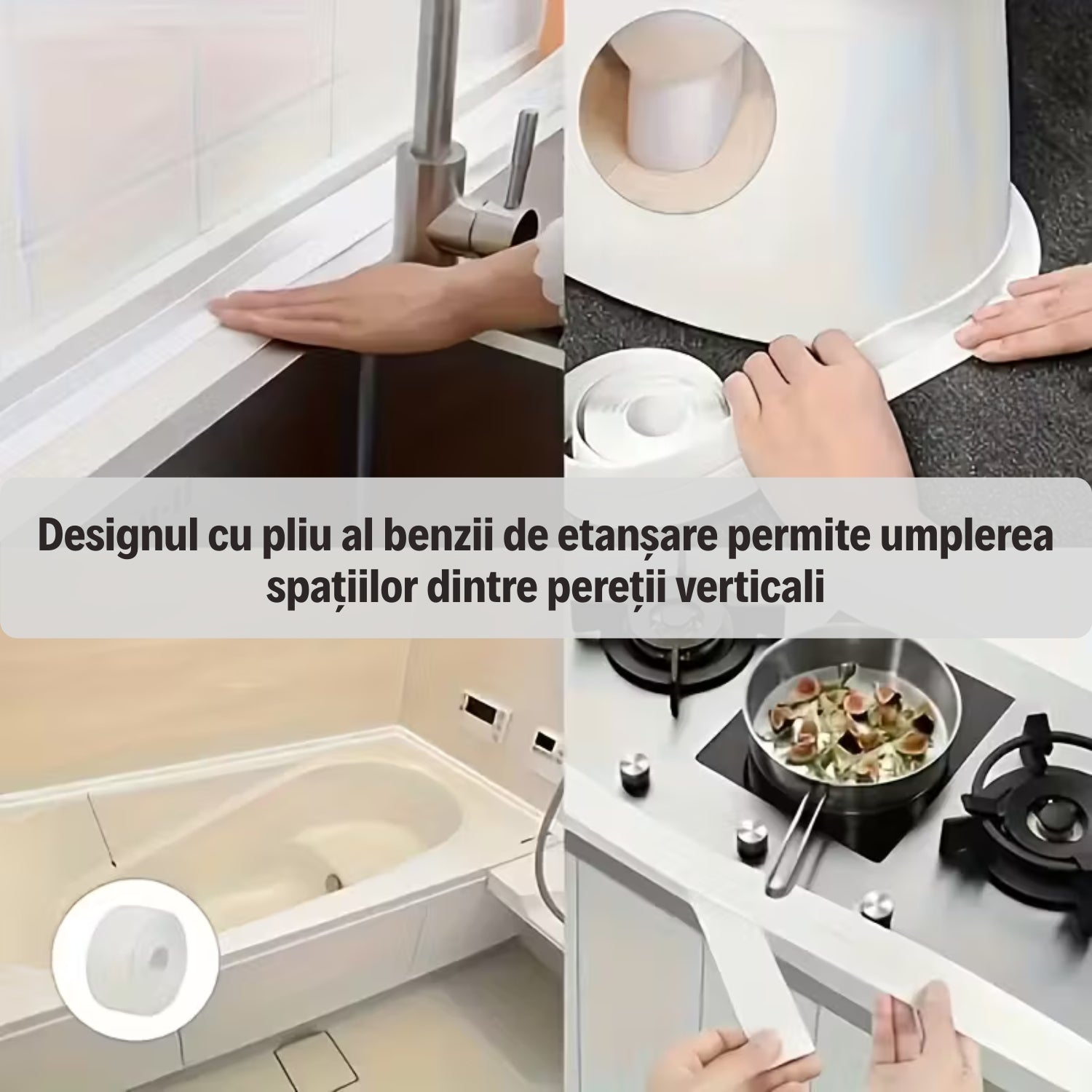 1 + 1 Gratis! Bandă Adezivă de Etanșare Impermeabilă, Antiscurgere cu Adeziv Durabil și Design ușor de aplicat cu dimensiuni 3,8 cm lățime și 3,2M Lungime