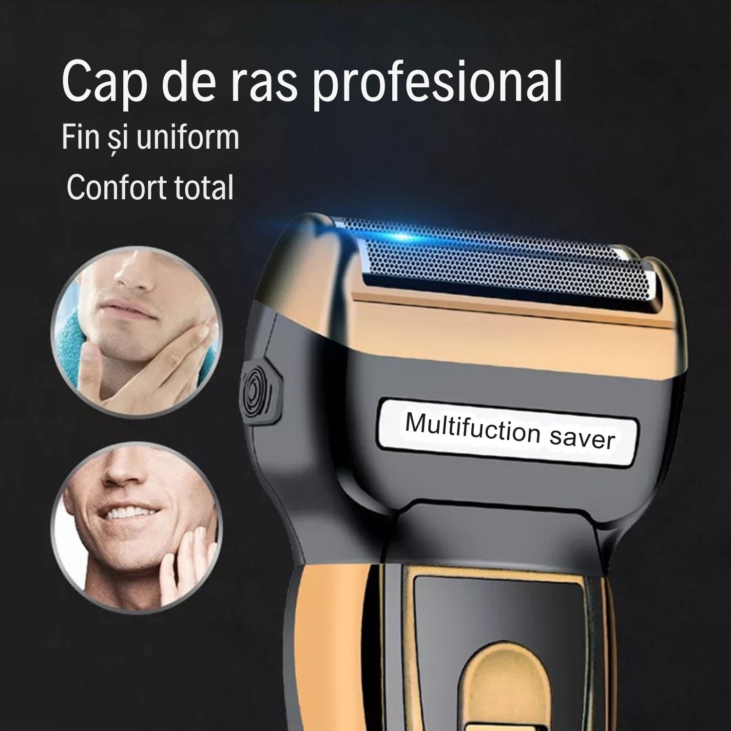 Aparat de Tuns și Ras Profesional 3 în 1 – Trimmer Precizie, Shaver și Cap pentru Părul din Nas