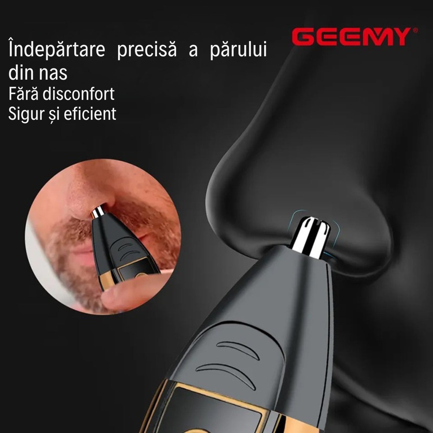 Aparat de Tuns și Ras Profesional 3 în 1 – Trimmer Precizie, Shaver și Cap pentru Părul din Nas