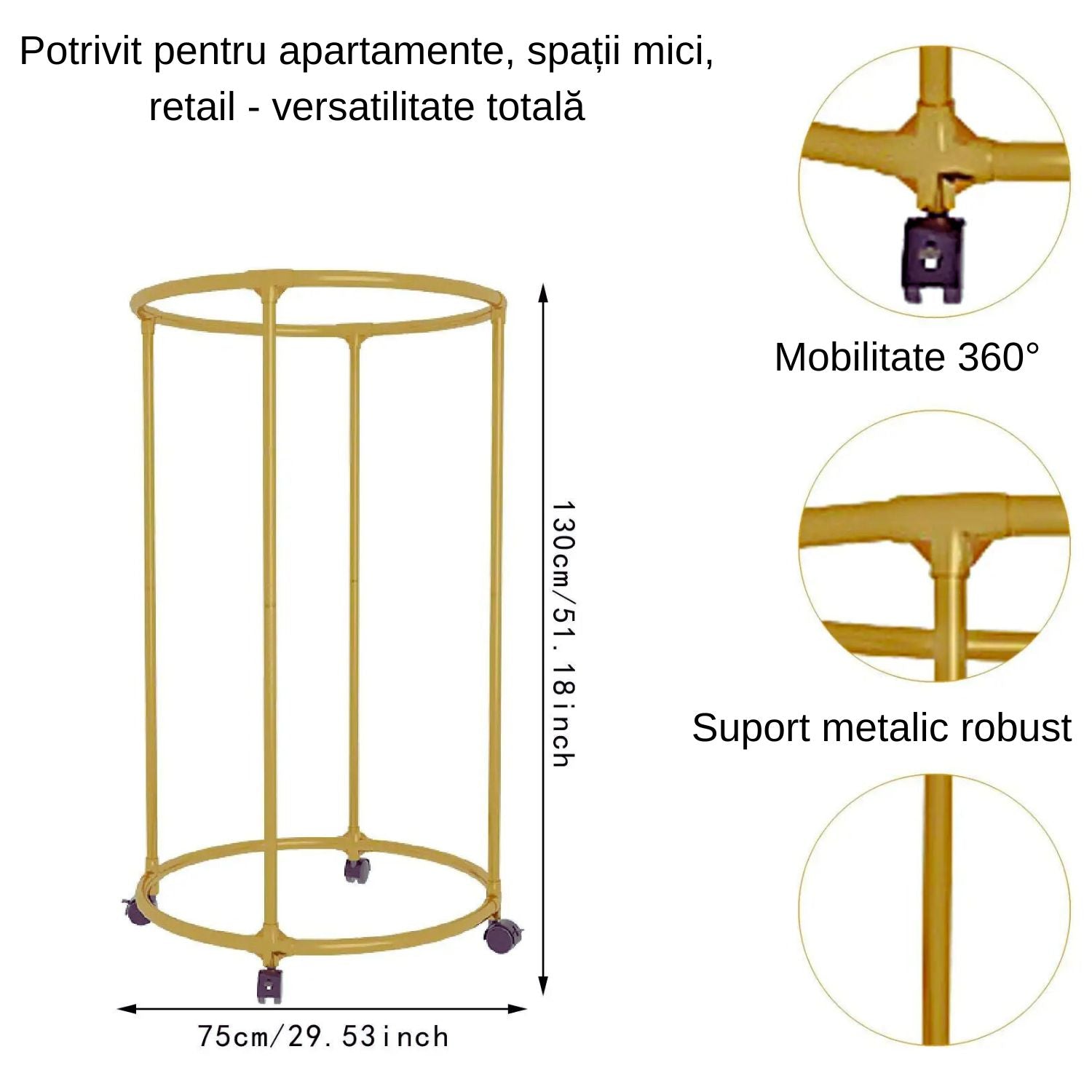 Suport rotativ pentru haine Design Luxury 130 CM X 75 CM