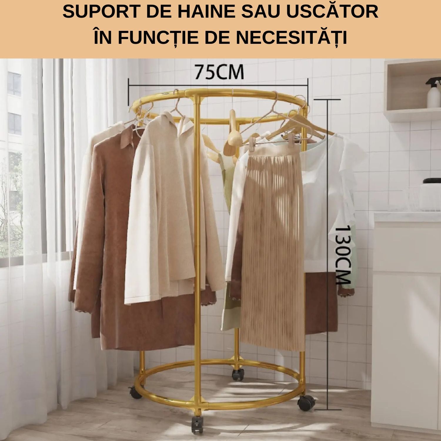 Suport rotativ pentru haine Design Luxury 130 CM X 75 CM