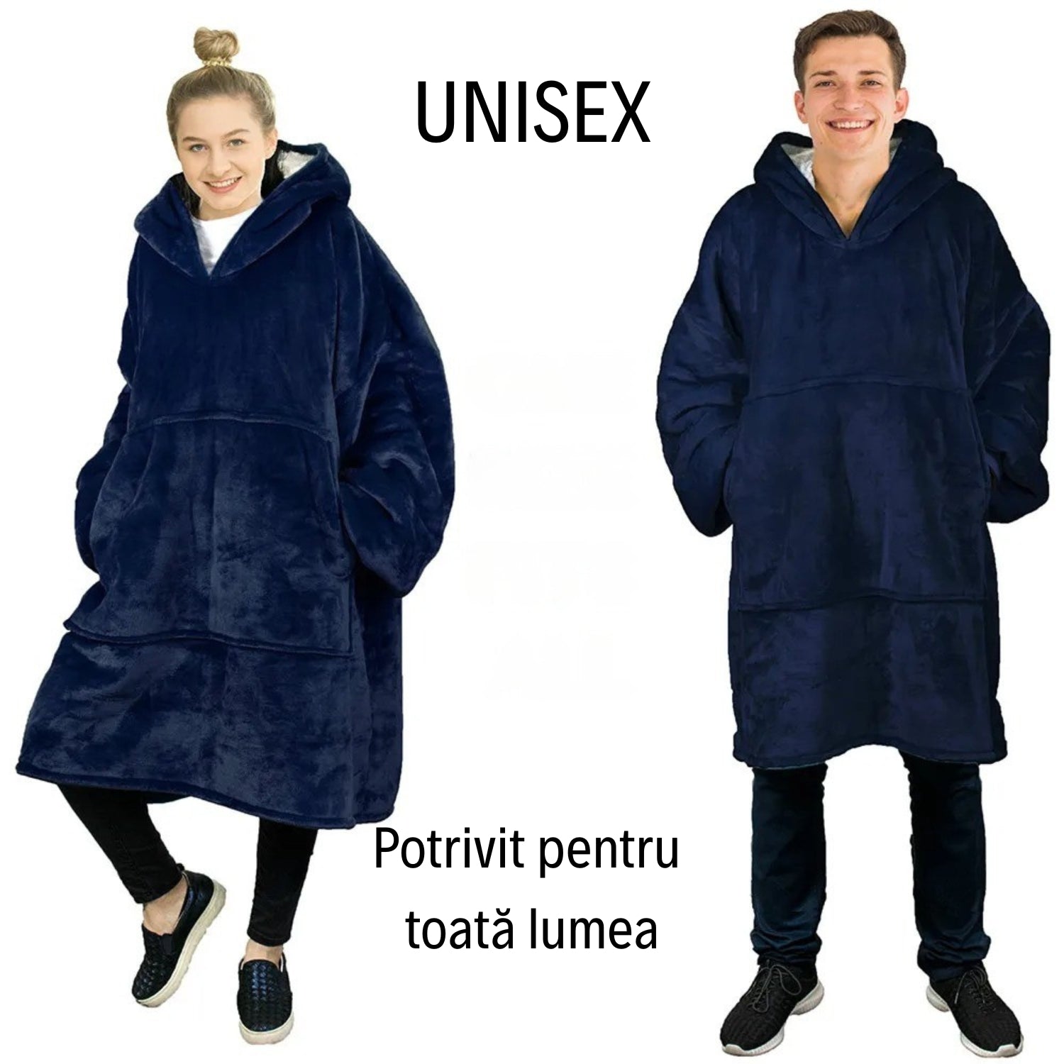 Hanorac Cocolino Tip Pătură - Mărime Universală, GRI/ROȘU/NEGRU/ALBASTRU