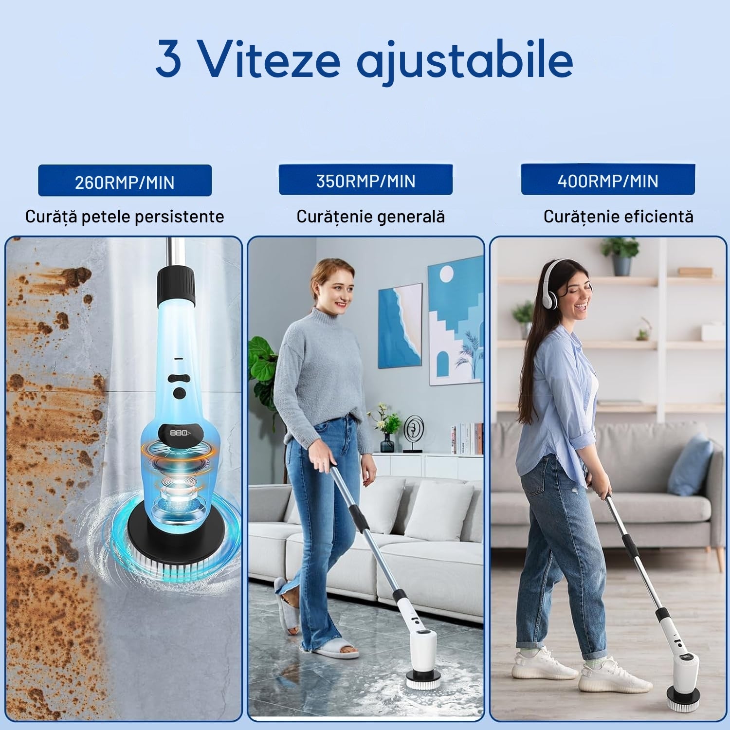 Perie Electrică Rotativă pentru Curățenie 9 în 1 - Rapid și eficient