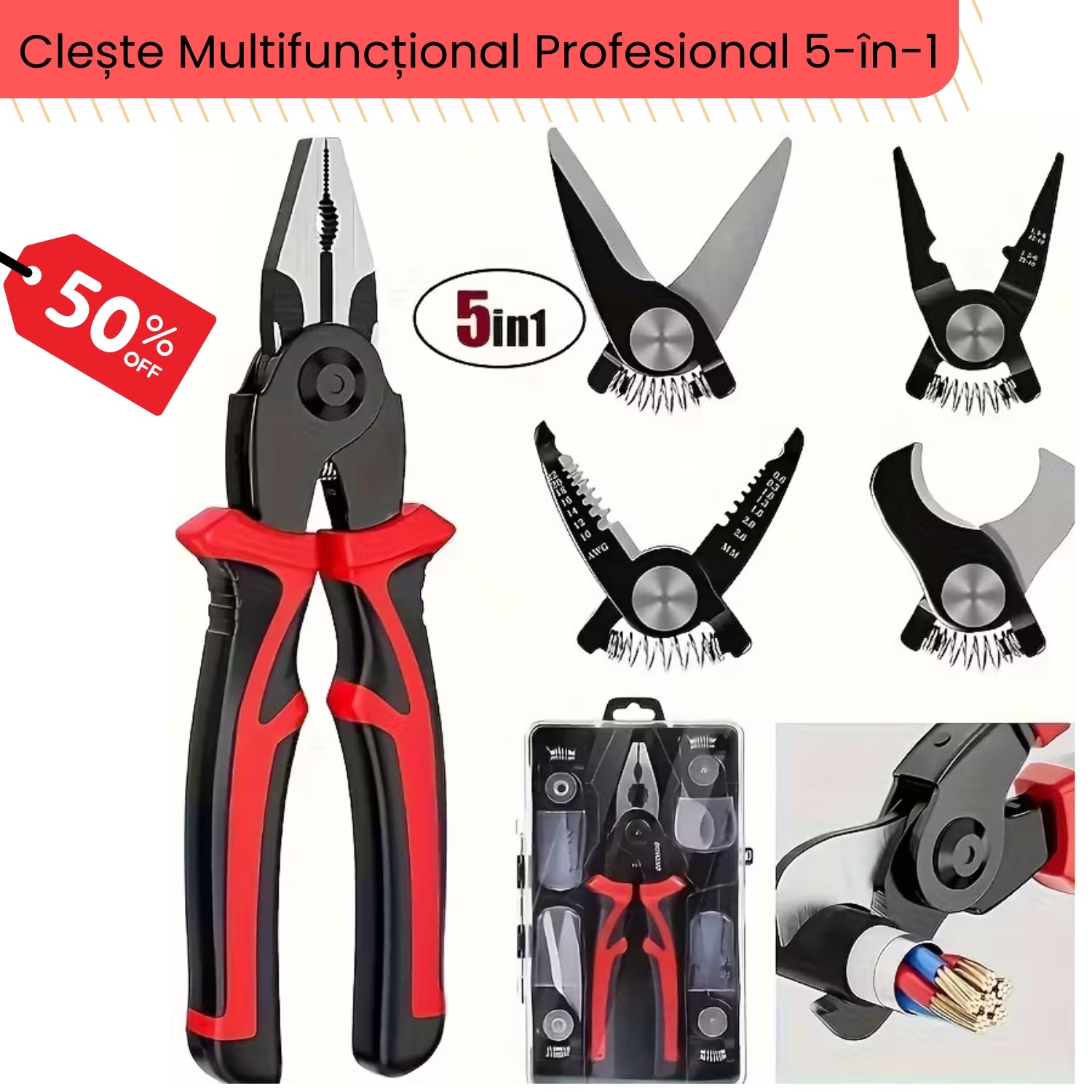Clește Multifuncțional Profesional 5-în-1