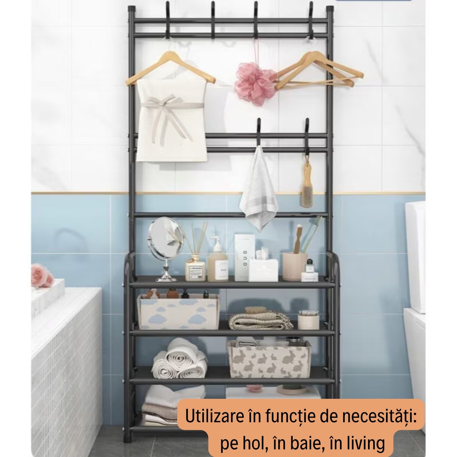 Cuier Modern cu 4 Rafturi pentru Încălțăminte și Depozitare