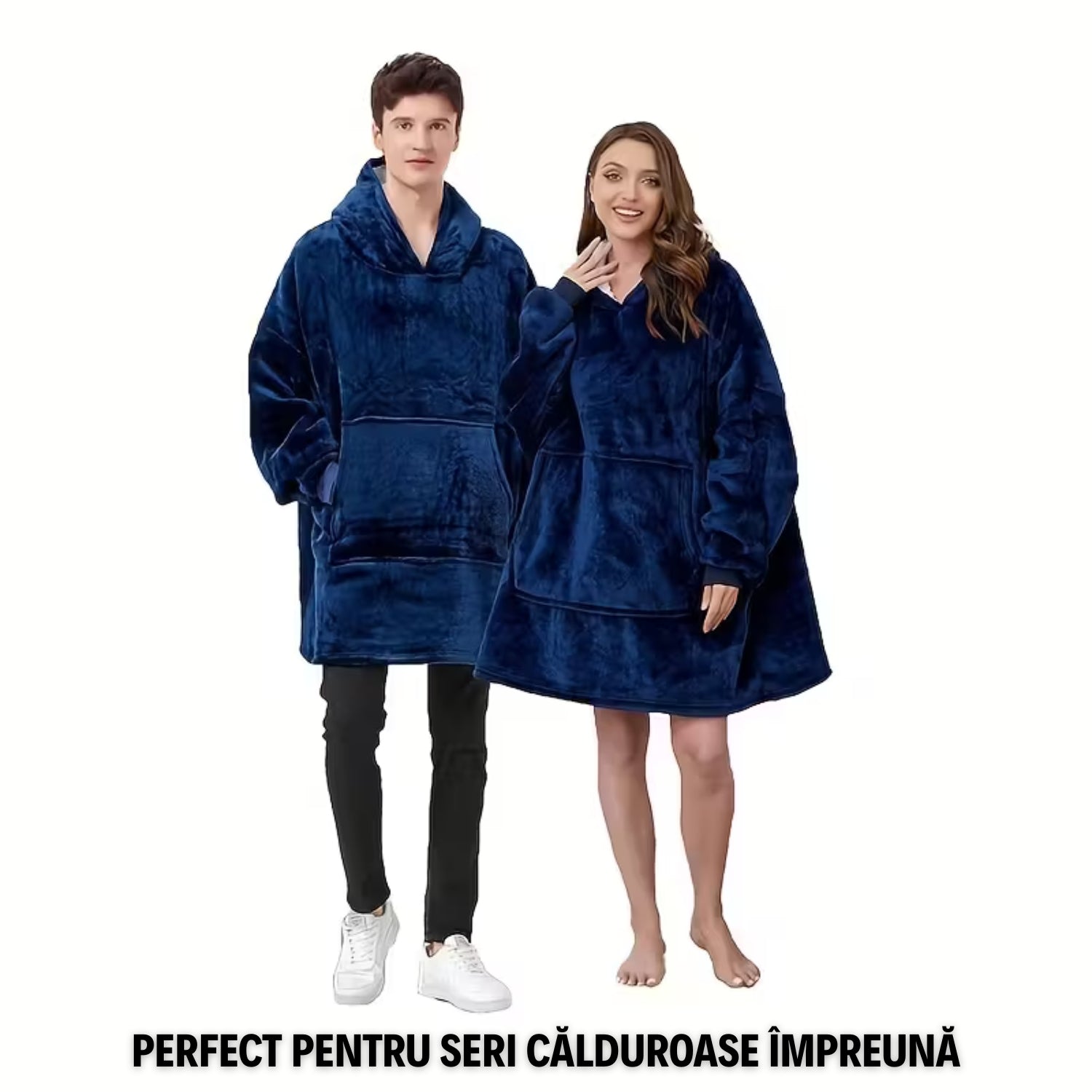 Hanorac Cocolino Tip Pătură - Mărime Universală, GRI/ROȘU/NEGRU/ALBASTRU