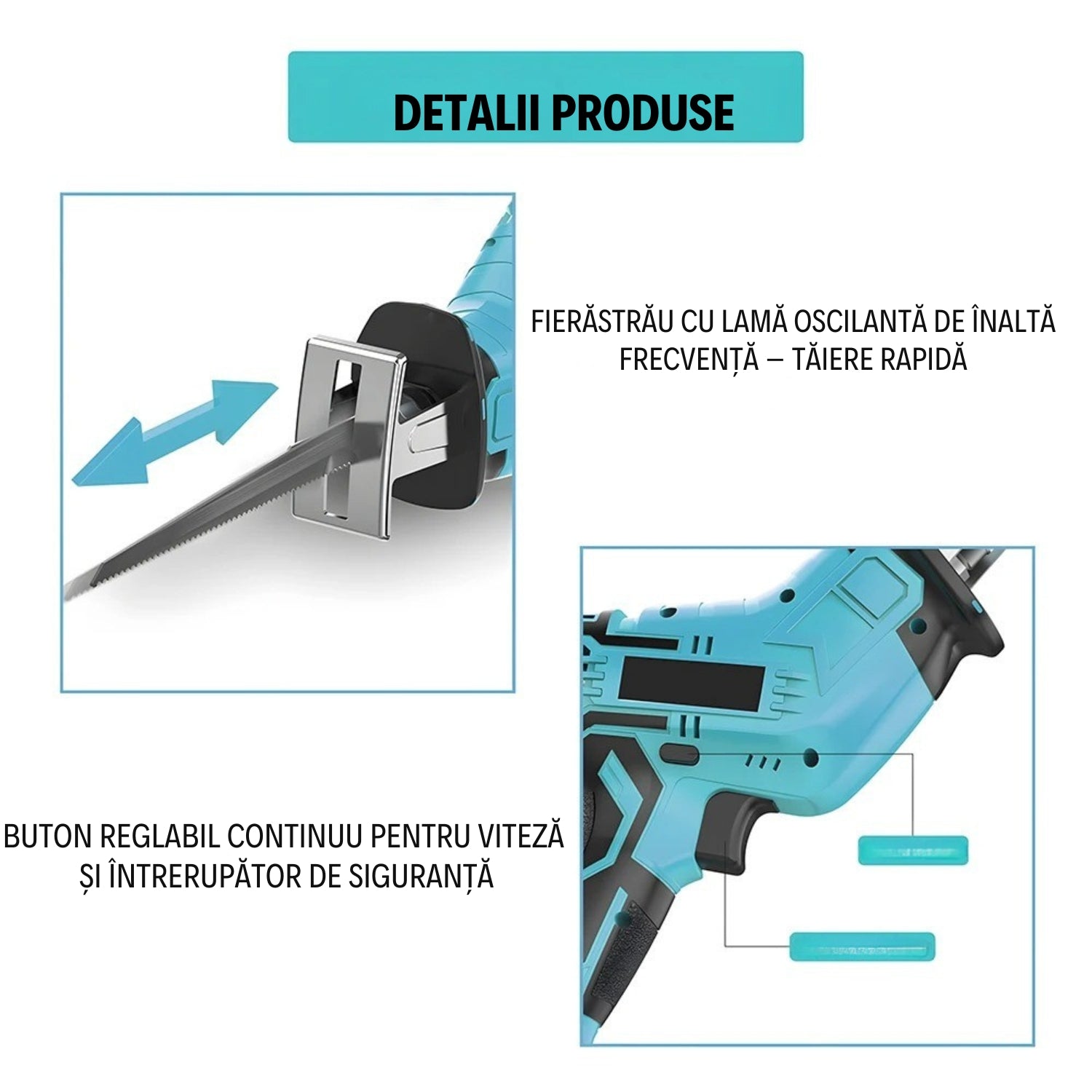 Fierăstrău Sabie cu 2 Acumulatori 48V și Încărcător + 4 Lame CADOU OKBOONS
