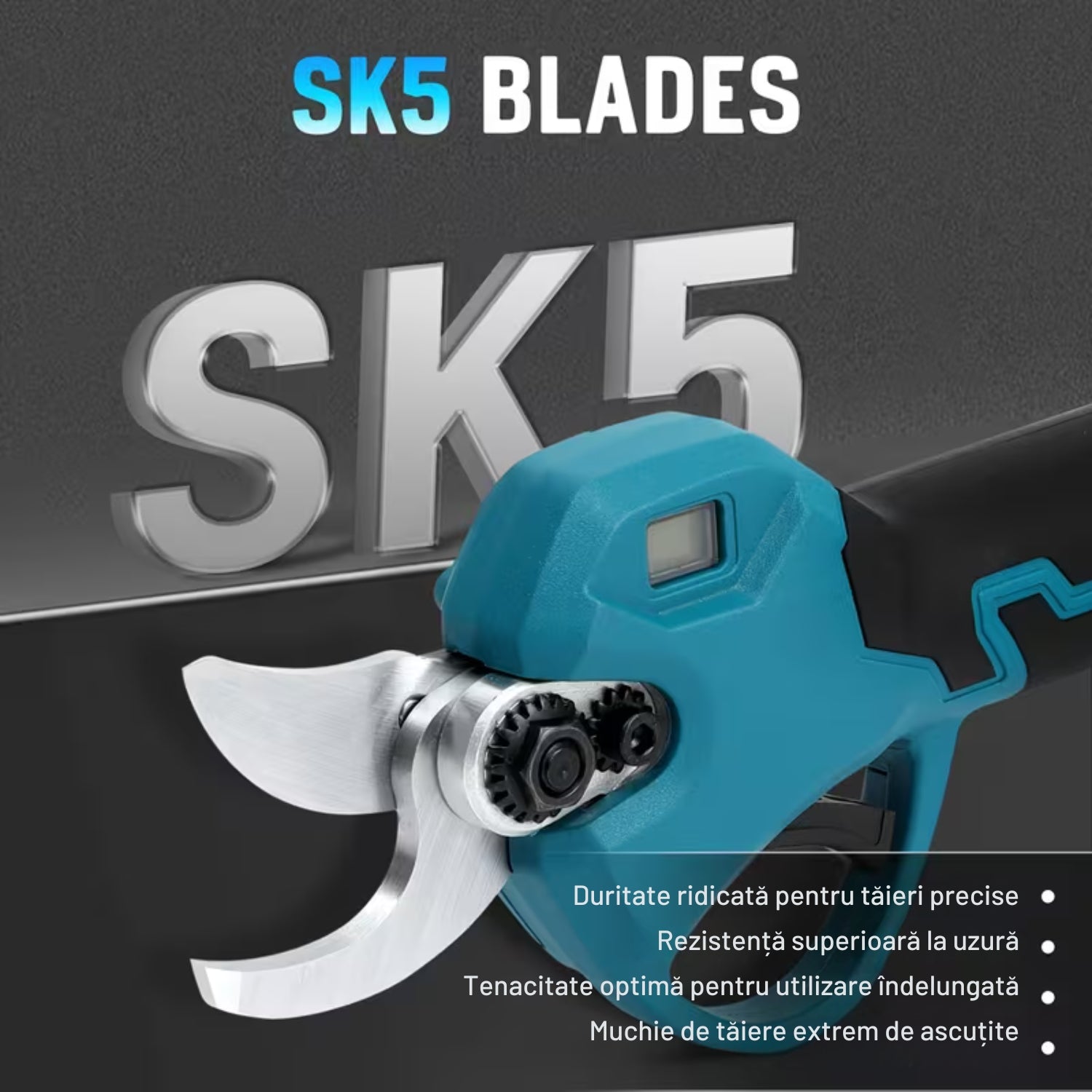 Foarfecă Electrică de Grădină cu 2 Acumulatori 48V și Încărcător OKBOONS