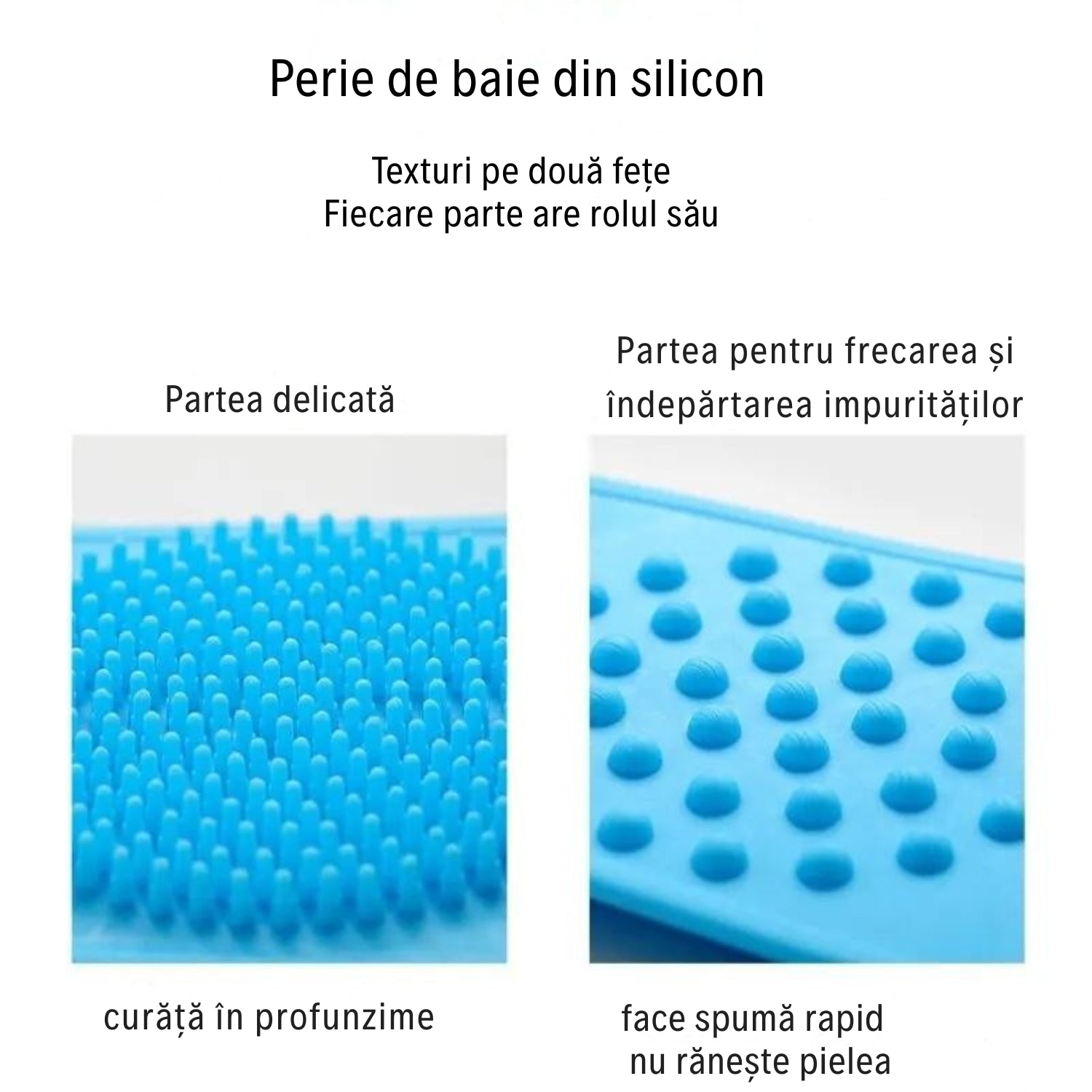 1+1 GRATIS! Perie pentru Spate din Silicon cu Două Fețe - Exfoliere și curățare delicată