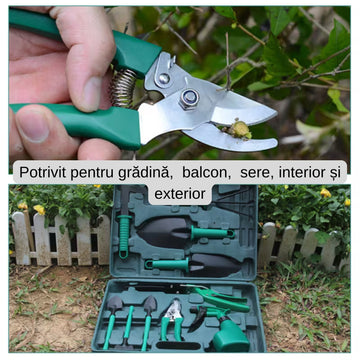 Kit Grădinărit 11 Piese - Accesorii Esențiale pentru Grădină și Ghivece