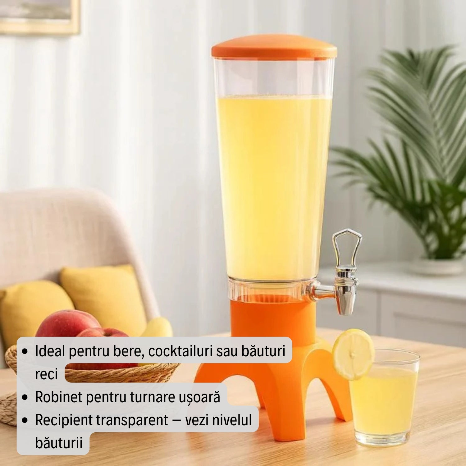 Decantor Bere 3L cu Boxă Bluetooth și Iluminare LED RGB - Turn Bere pentru Petreceri