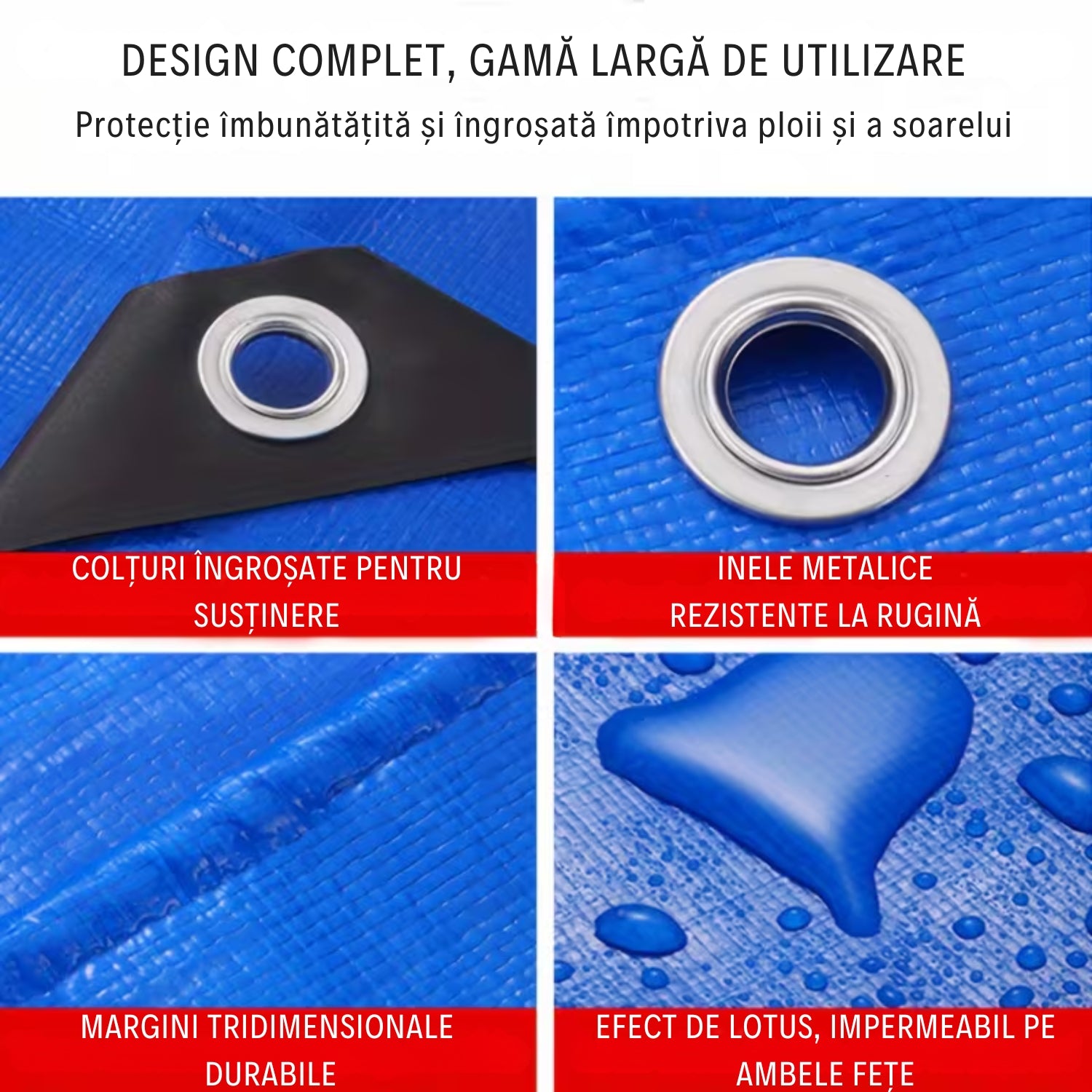 Prelată Impermeabilă și Rezistentă din Material Premium - Dimensiune: 4M x 6M