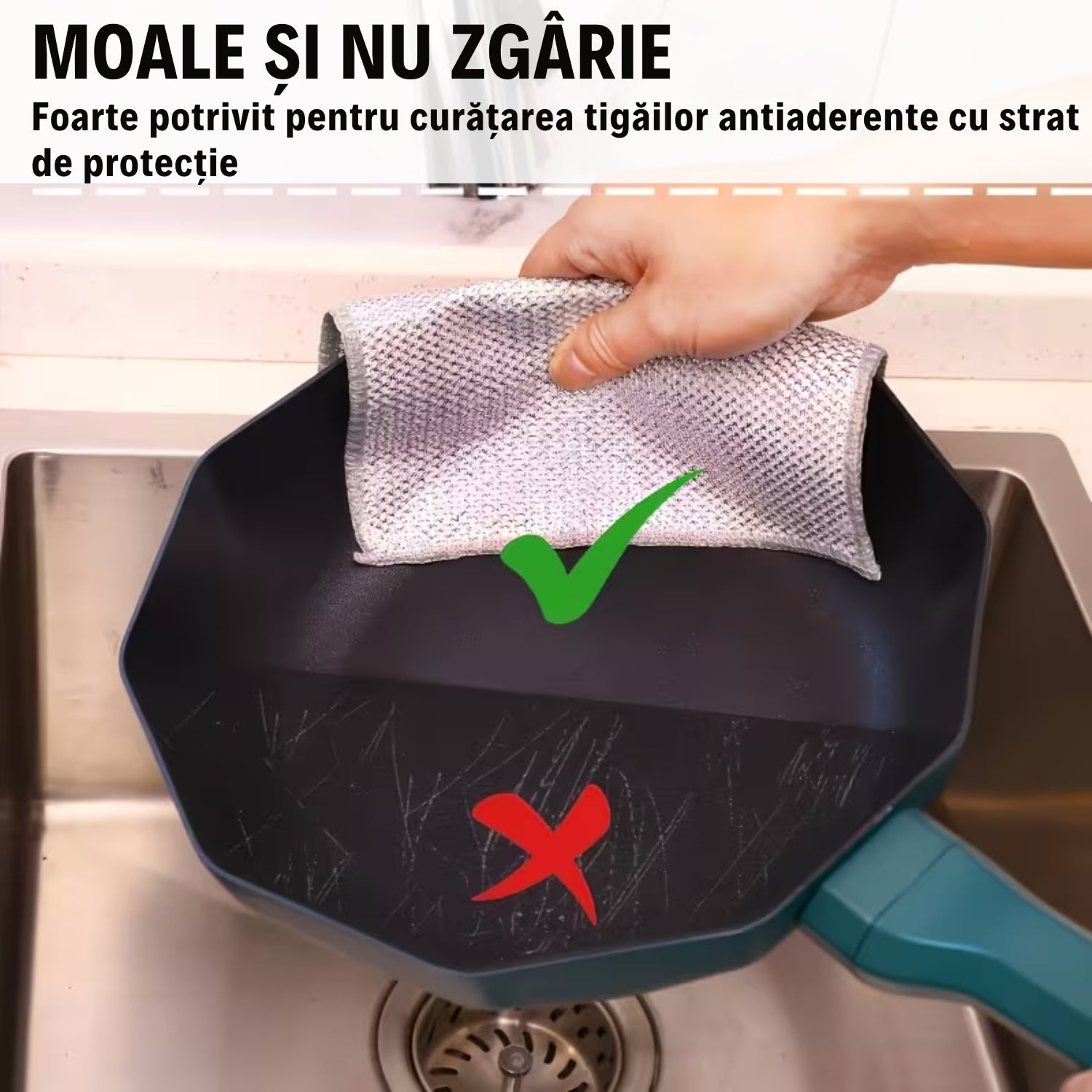 10 + 10 GRATIS Lavete Universale din Fibră Abrazivă cu 2 straturi - o parte fină, una dură
