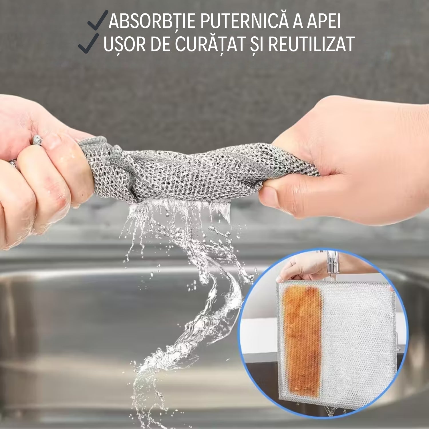 10 + 10 GRATIS Lavete Universale din Fibră Abrazivă cu 2 straturi - o parte fină, una dură