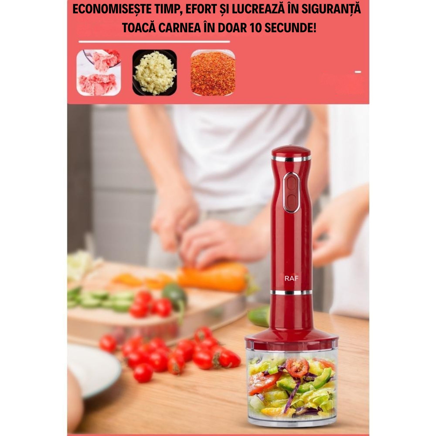 Blender de Mână 5-ÎN-1 Premium din Oțel Inoxidabil - Compact și Eficient