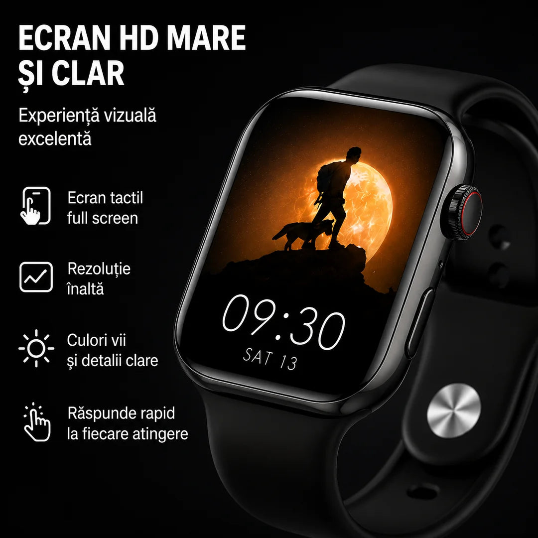 Pachet Premium Smartwatch S3000 ProMax – 7 Brățări Interschimbabile + Căști