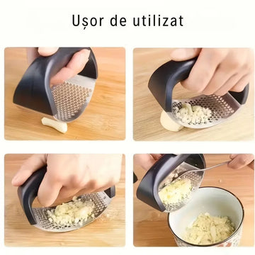 1+1 GRATIS! Presă Zdrobire Usturoi Oțel Inoxidabil - Simplu și Rapid