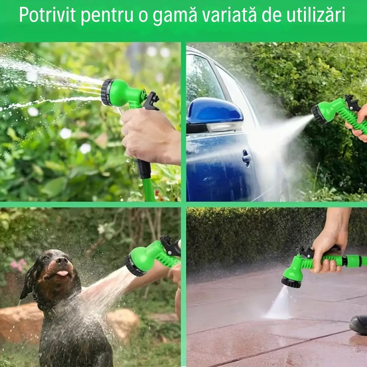 Furtun extensibil 30m sau 65m cu Pistol de Udare - 7 Moduri de Stropire -