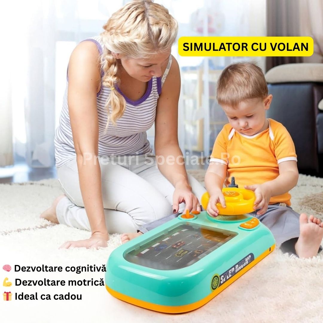 SIMULATOR AUTO CU VOLAN ȘI SUNETE REALE. JUCĂRIA PERFECTĂ PENTRU CEL MIC