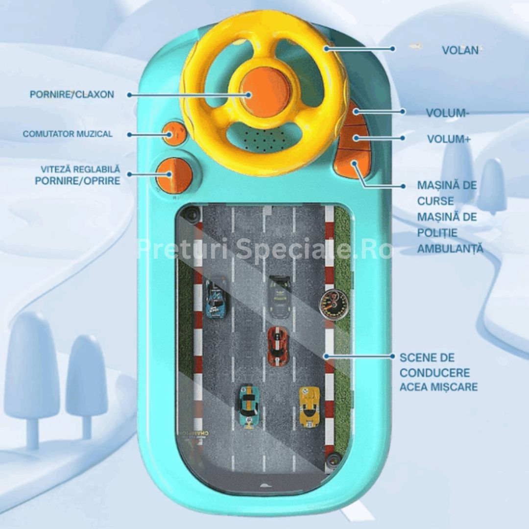 SIMULATOR AUTO CU VOLAN ȘI SUNETE REALE. JUCĂRIA PERFECTĂ PENTRU CEL MIC