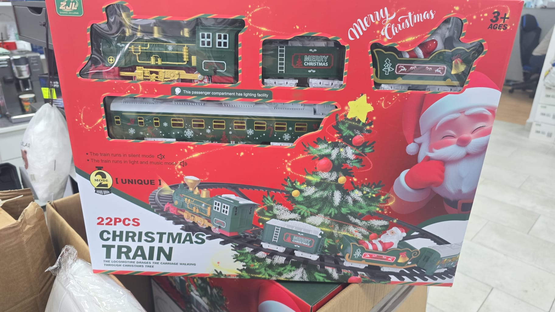 Trenuleț Electric pentru Bradul de Crăciun cu Lumini și Sunet