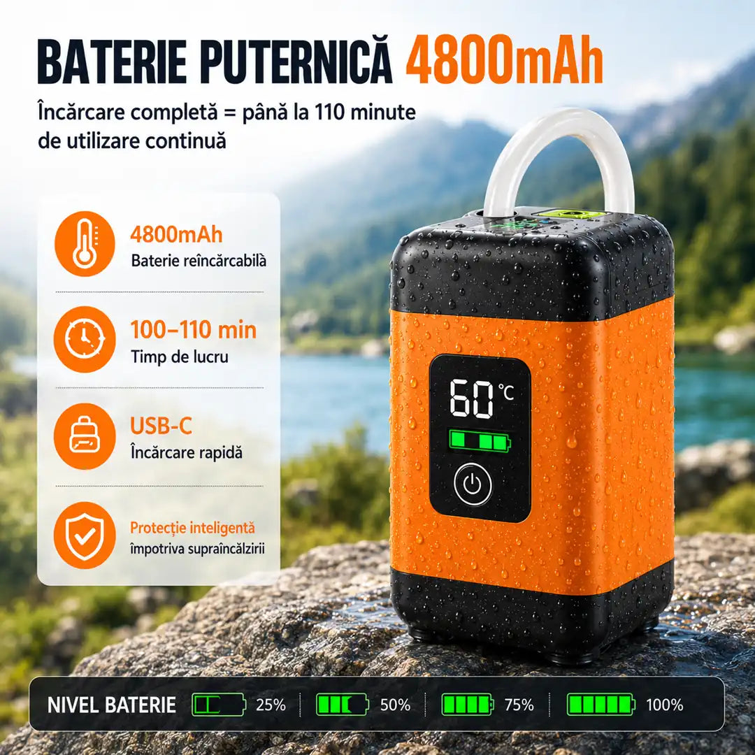 Apă la Îndemână în Orice Aventură – Duș Portabil Electric pentru Camping cu 6 Accesorii