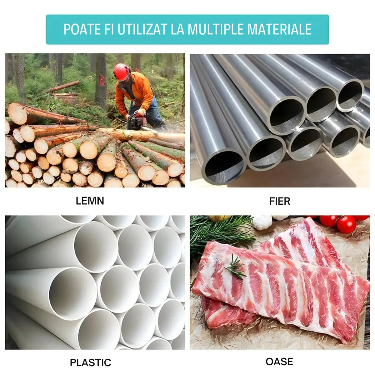 TAIE METAL, LEMN ȘI OASE-Fierăstrău sabie portabil (2 baterii 48V Incluse + 5 lame cadou )