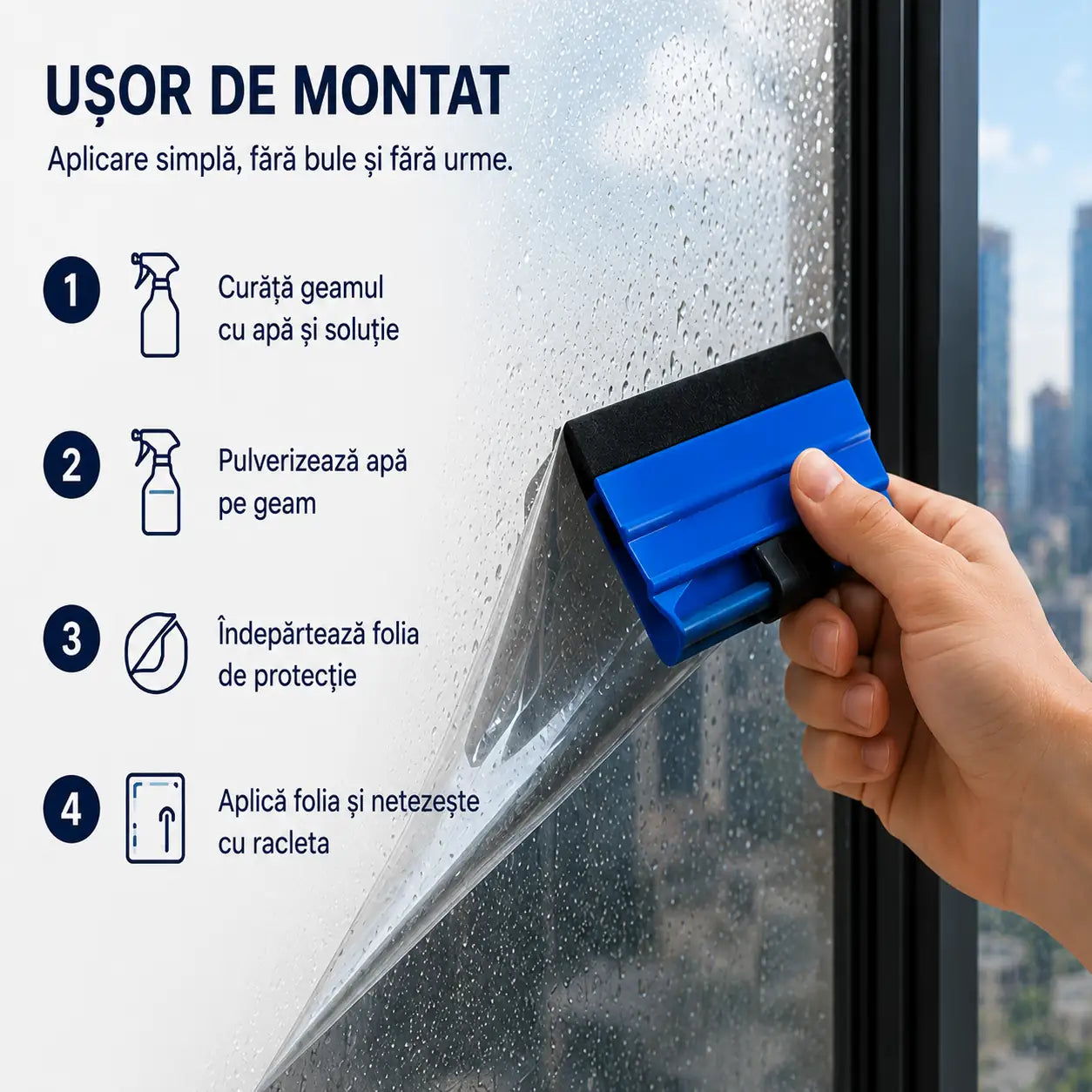 1+1 Gratis! ☀️ Mai Multă Intimitate și Răcoare – Folie Geam Tip Oglindă cu Protecție UV