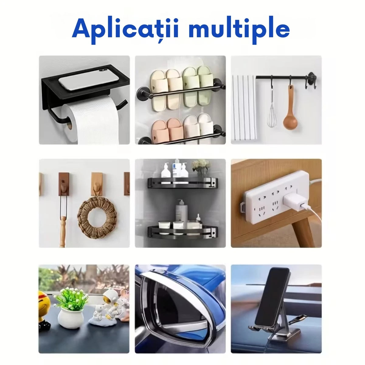 1+1 GRATIS! Bandă Dublu Adezivă 3M - Silicon transparent, Super aderentă și Reutilizabilă