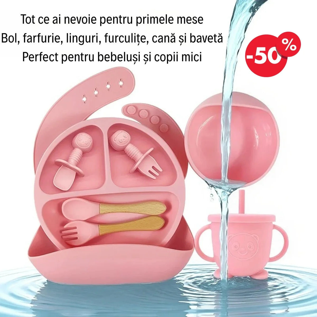 Set Diversificare 8 Piese pentru bebluși și copii mici - ALBASTRU