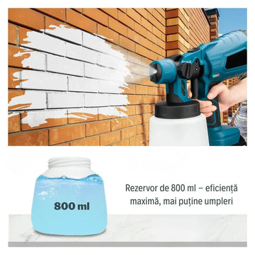Pistol Electric Profesional pentru Vopsit - 2 Acumulatori 48V și Încărcător