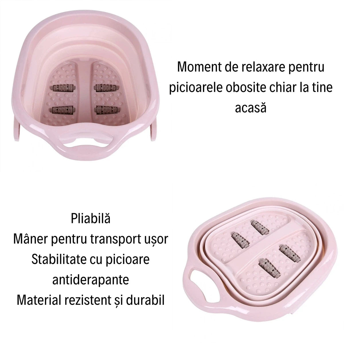 Cădița Pliabilă cu Role pentru Masaj și Picioare Antiderapante