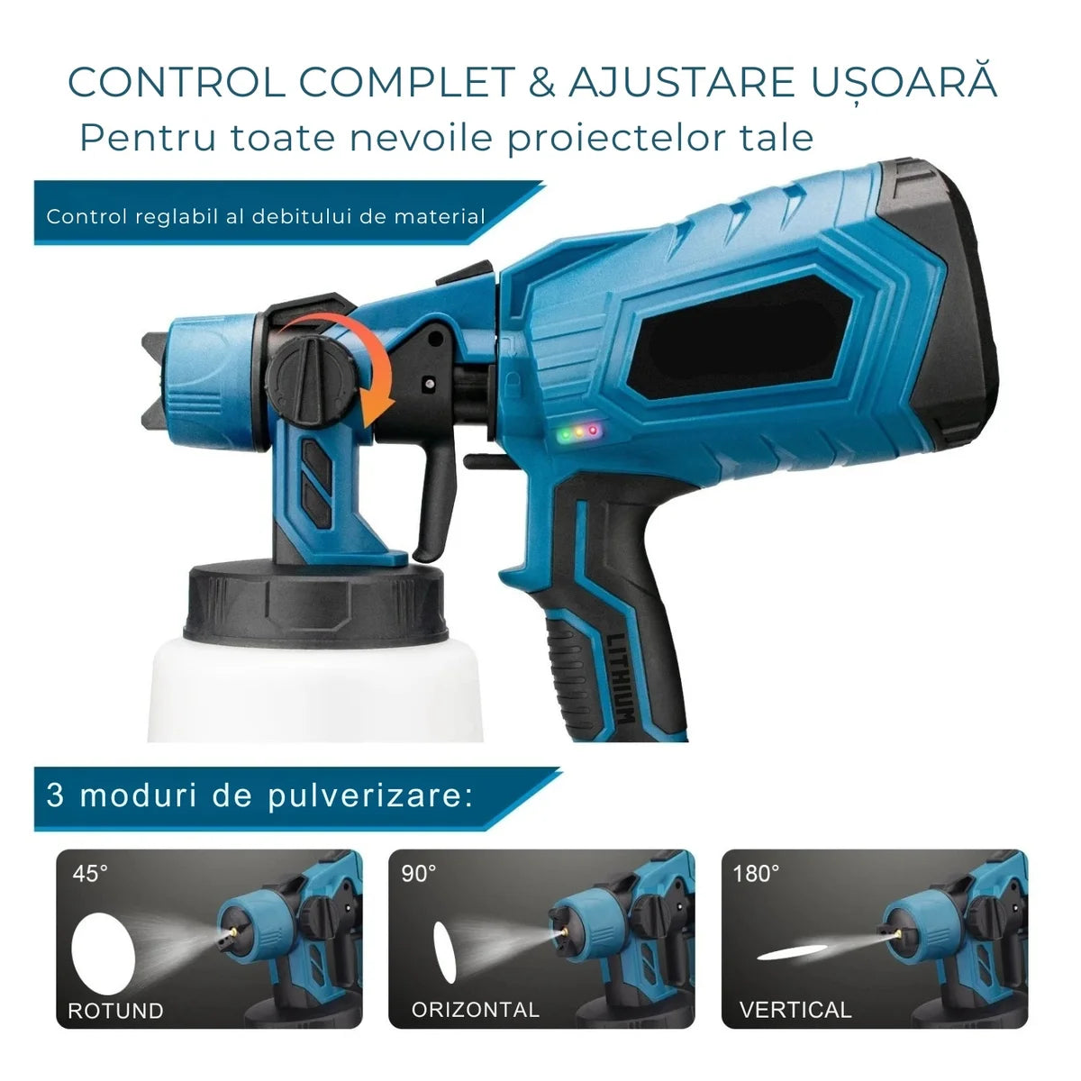 Pistol Electric Profesional pentru Vopsit - 2 Acumulatori 48V și Încărcător