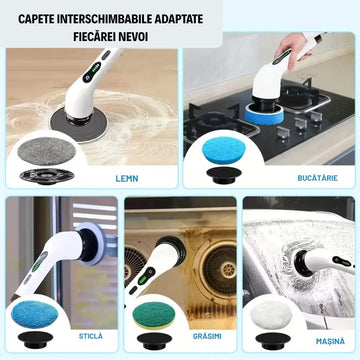Curățenie fără efort – perie electrică rotativă 9 în 1 (fără frecat)