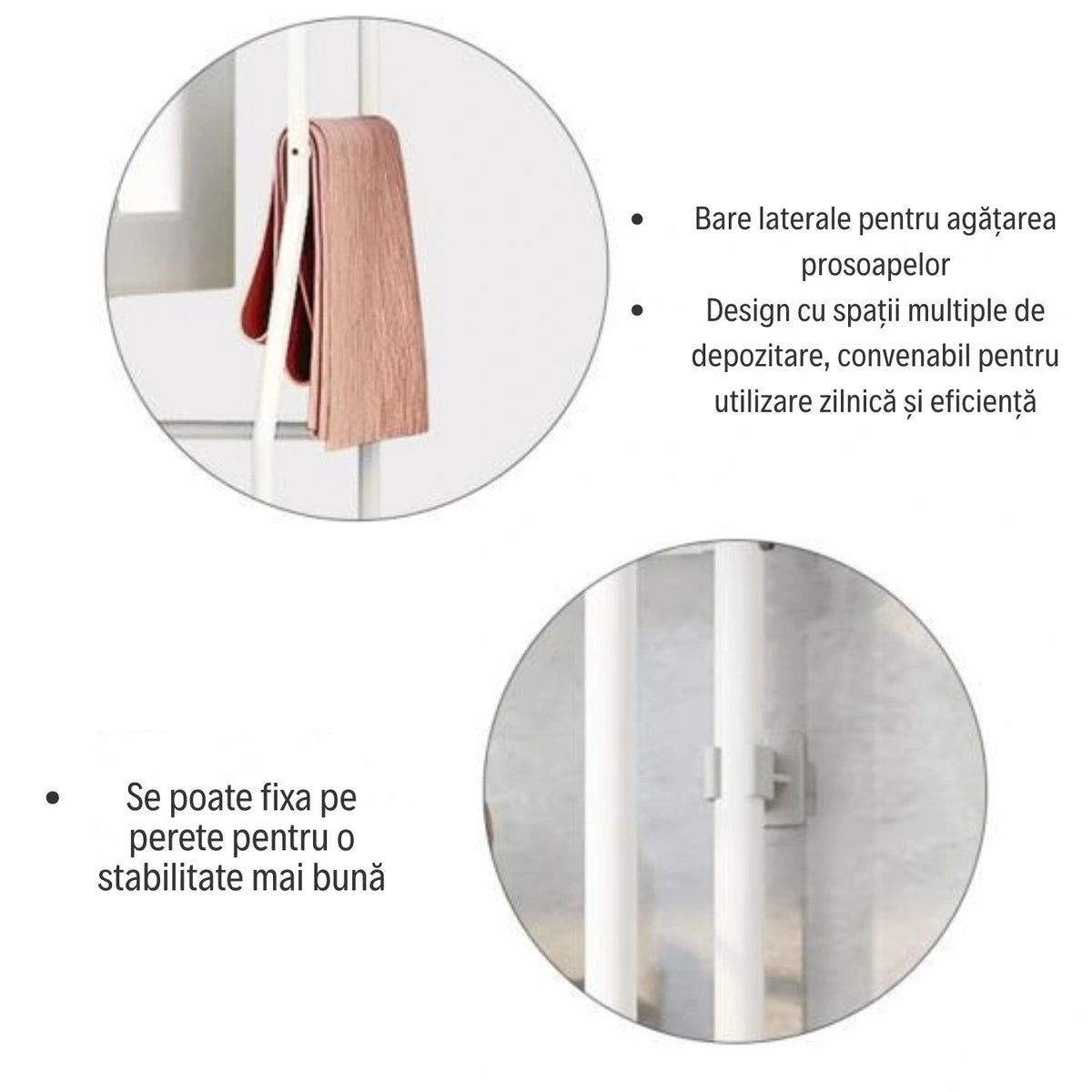 Raft Organizator pentru Baie, Compatibil cu Mașina de Spălat/Vasul WC, 3 Polițe Spațioase