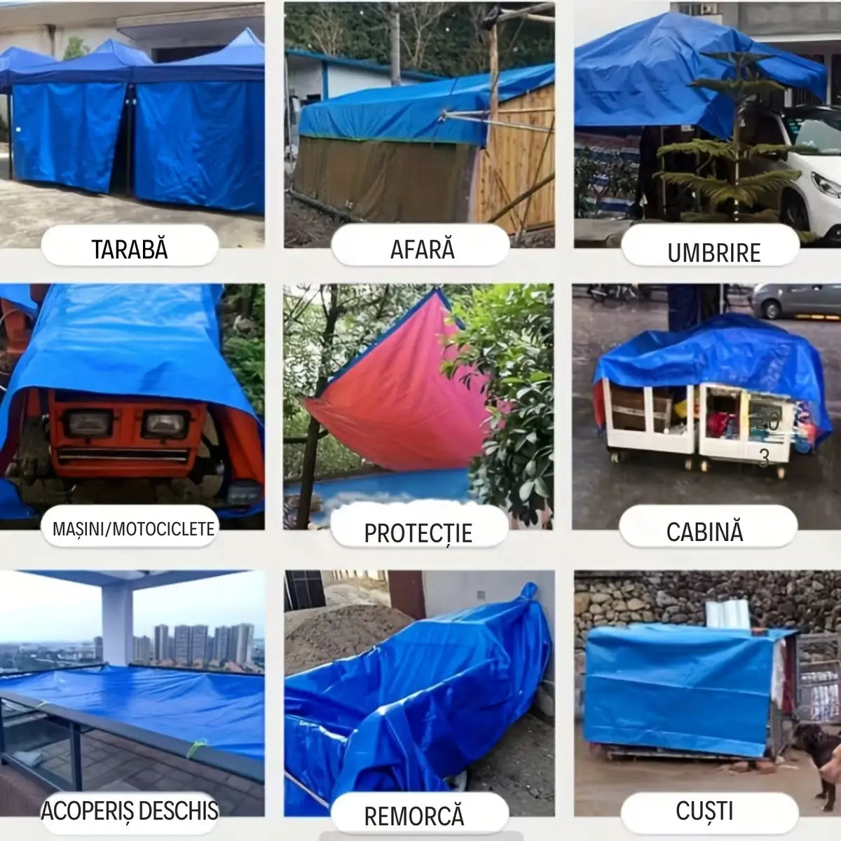1+1 GRATIS! 4 x 5 M Prelată Impermeabilă și Rezistentă din Material Premium
