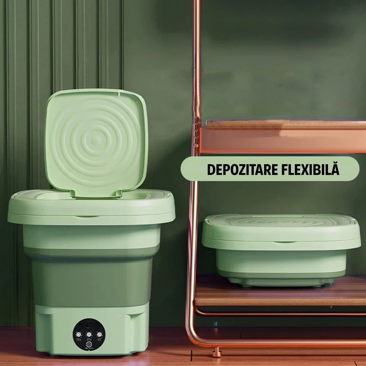 Mini Mașină de Spălat Portabilă 6.5 L cu Funcție de Uscare - Pliabilă, Practică și Ușor de folosit