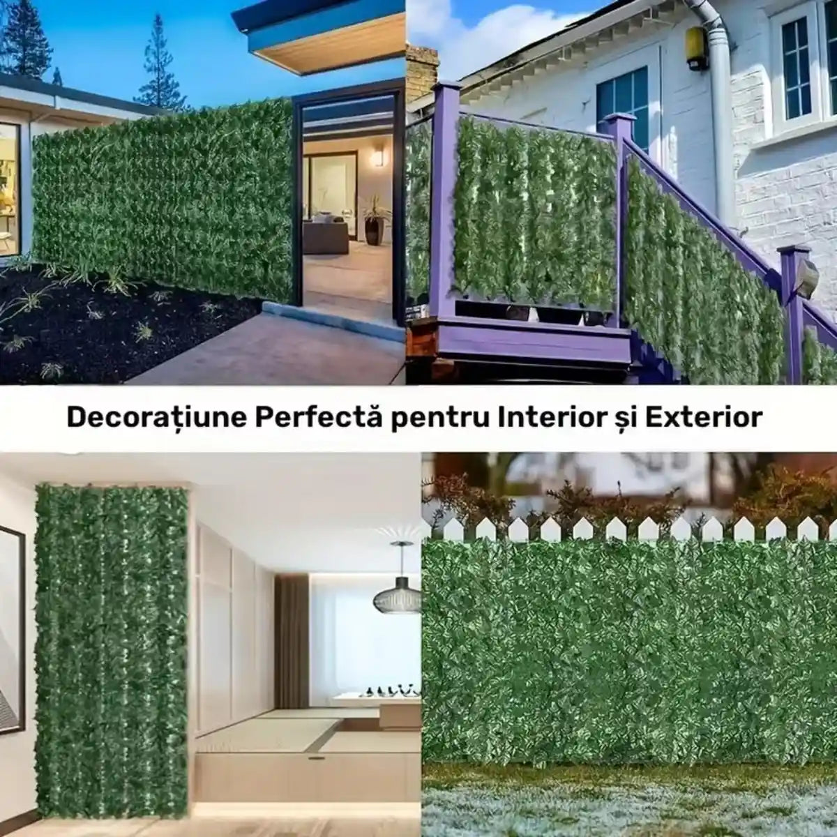 Gard Viu Artificial 300X100 CM - Decor Verde pentru Balcon, Gard, Casă și Terasă