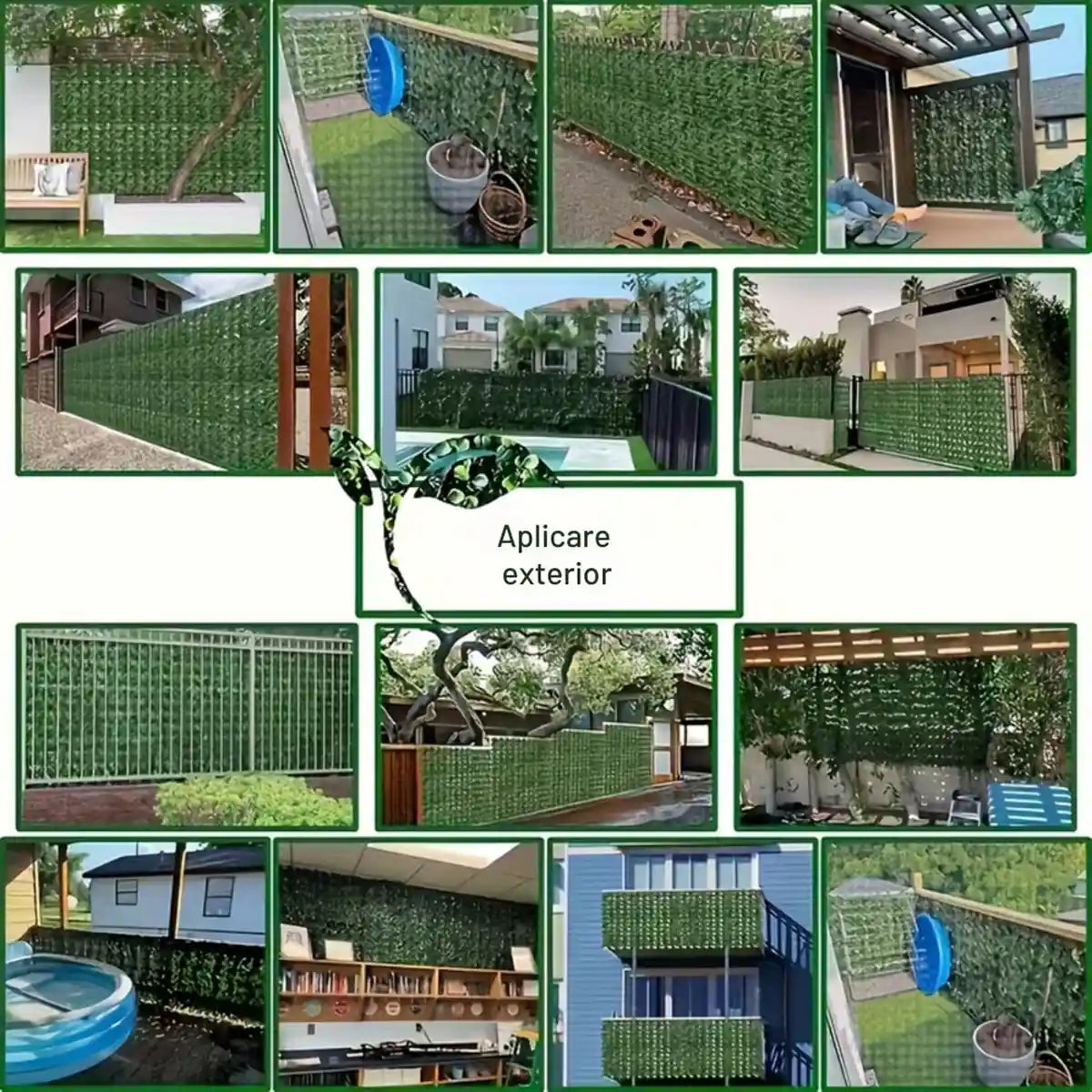 Gard Viu Artificial 300X100 CM - Decor Verde pentru Balcon, Gard, Casă și Terasă