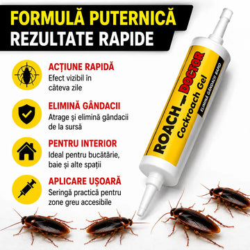 2 + 2 GRATIS! Scapă de Gândaci Rapid și Eficient – Gel Anti-Gândaci Roach Doctor