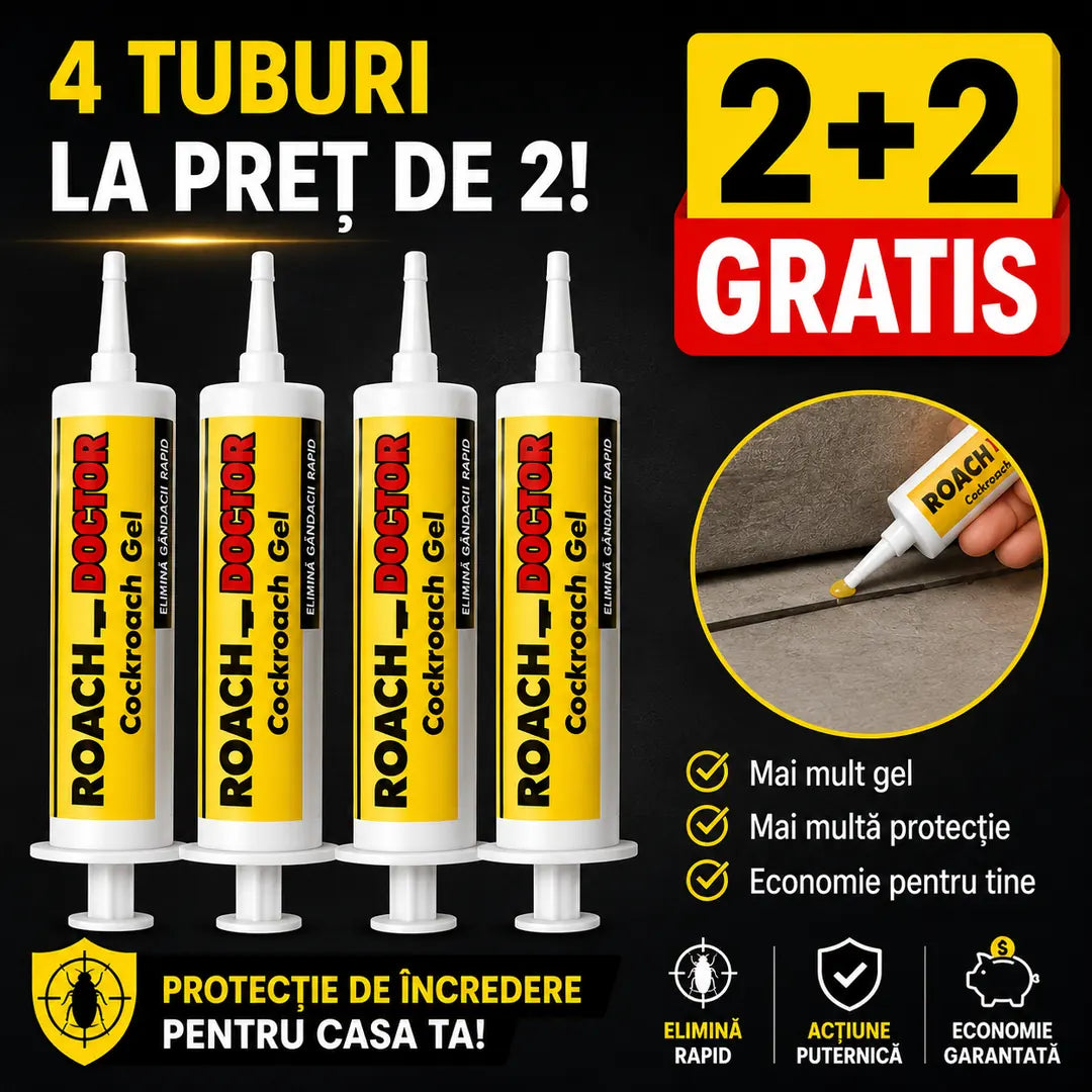 2 + 2 GRATIS! Scapă de Gândaci Rapid și Eficient – Gel Anti-Gândaci Roach Doctor