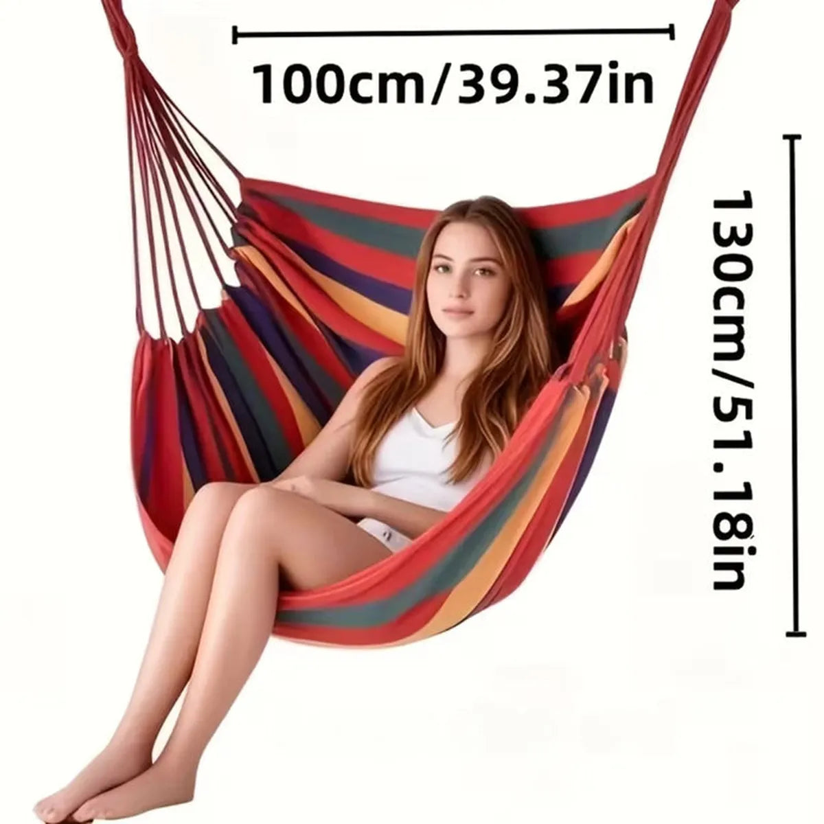 Hamac Tip Scaun Suspendat 100 x 130 cm cu 2 Perne Incluse - Ideal pentru Relaxare -