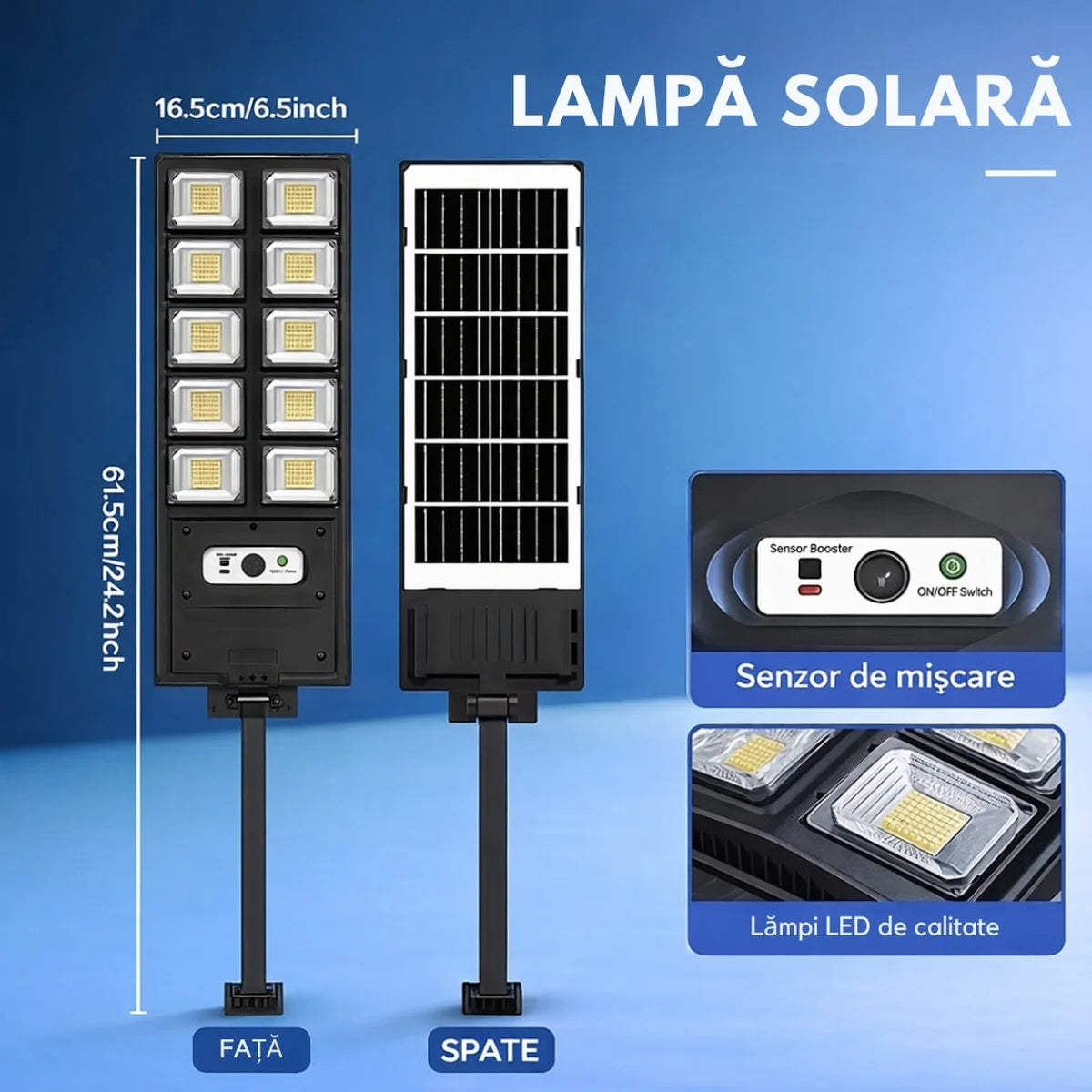 Iluminare puternică fără costuri la curent! 💡 Lampă solară cu 720 LED-uri, senzor de mișcare și autonomie mare