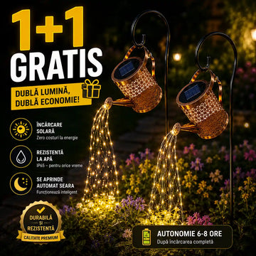 Oferta Momentului: 1+1 GRATIS la Lampa Solară Decorativă în Formă de Stropitoare